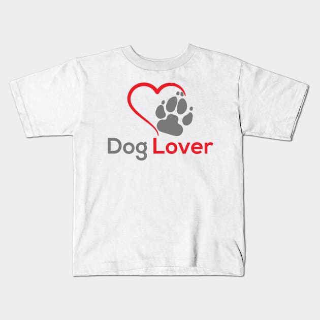 Dog Lover Quote Paw Print and Heart Kids T-Shirt by oknoki